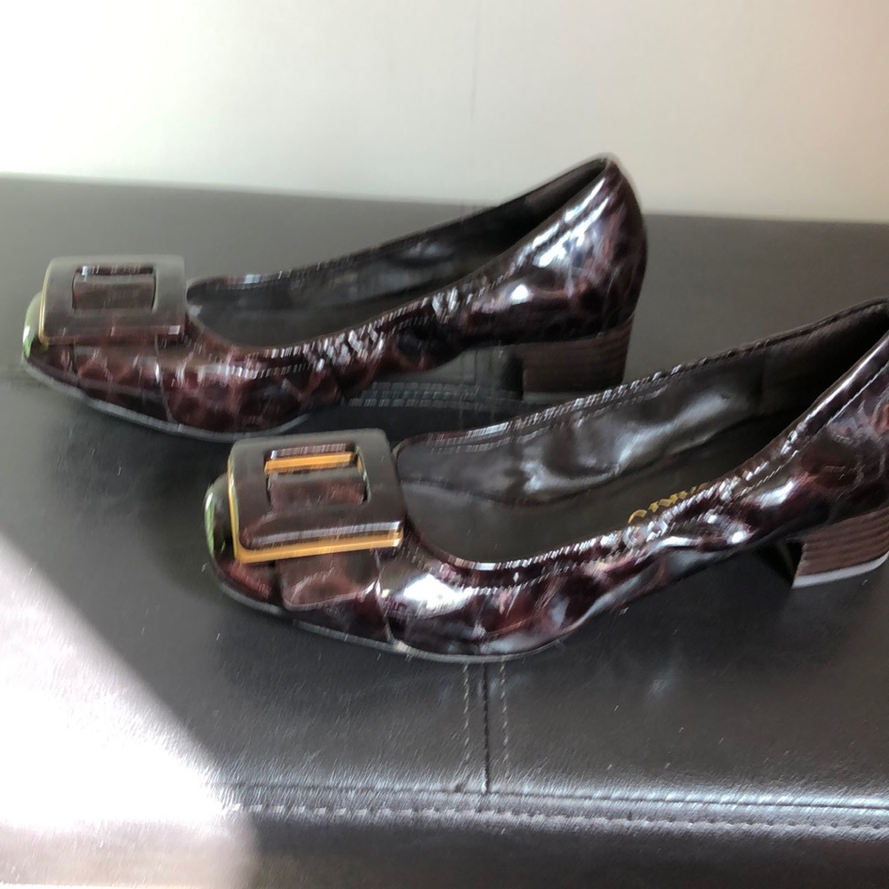 Franco Sarto Low heel tortoise flats with buckle accent. Worn once. Size 6.